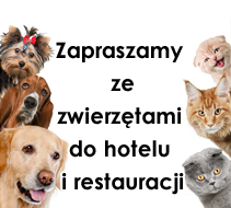 Zapraszamy ze zwierzętami do hotelu i restauracji